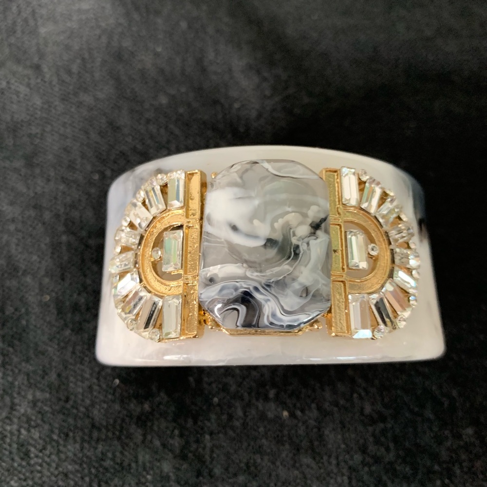 Mid- Century Acrylic Jeweled Costume Cuff